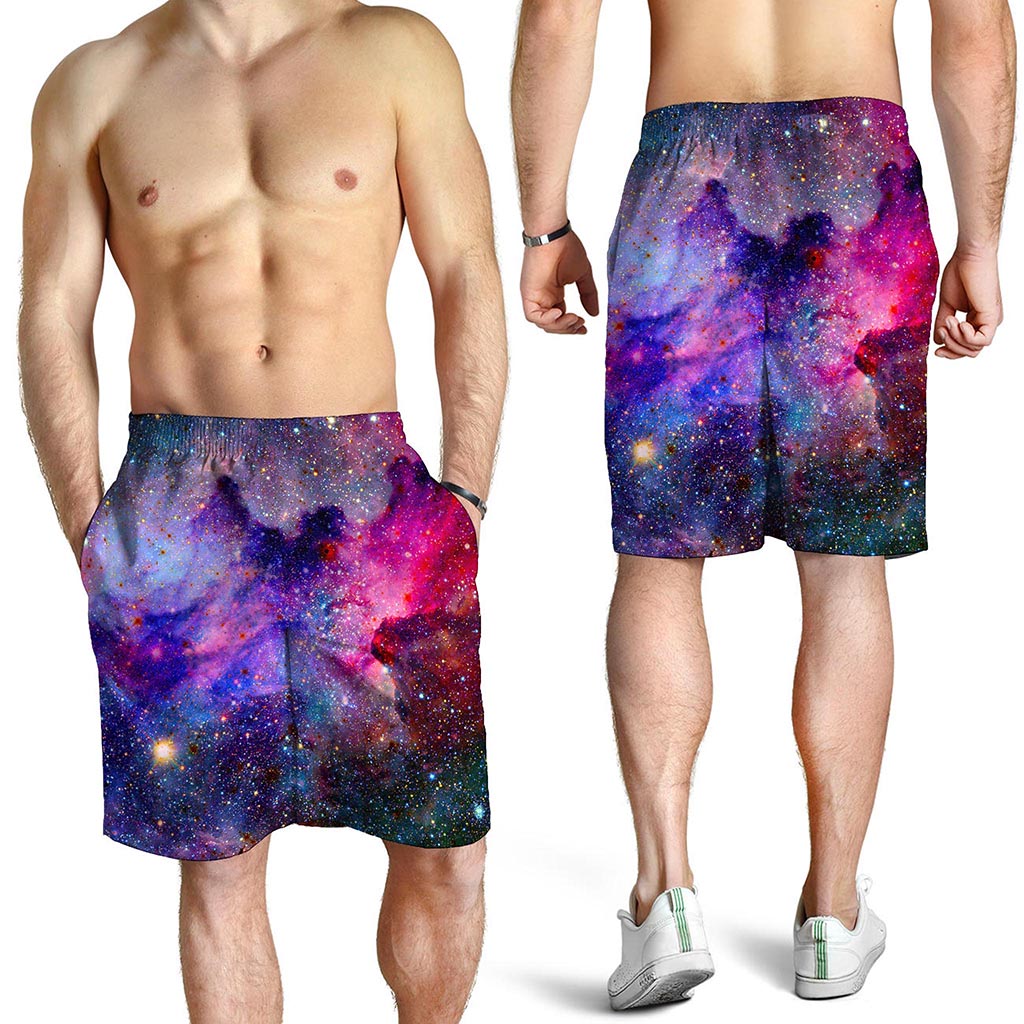 Colorful Nebula Galaxy Space Print Men's Shorts