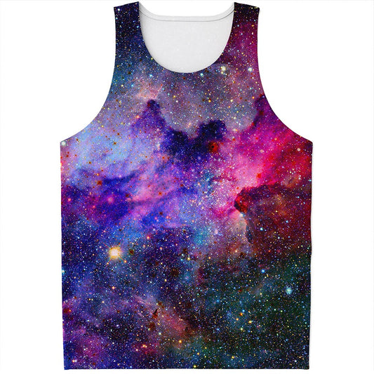 Colorful Nebula Galaxy Space Print Men's Tank Top