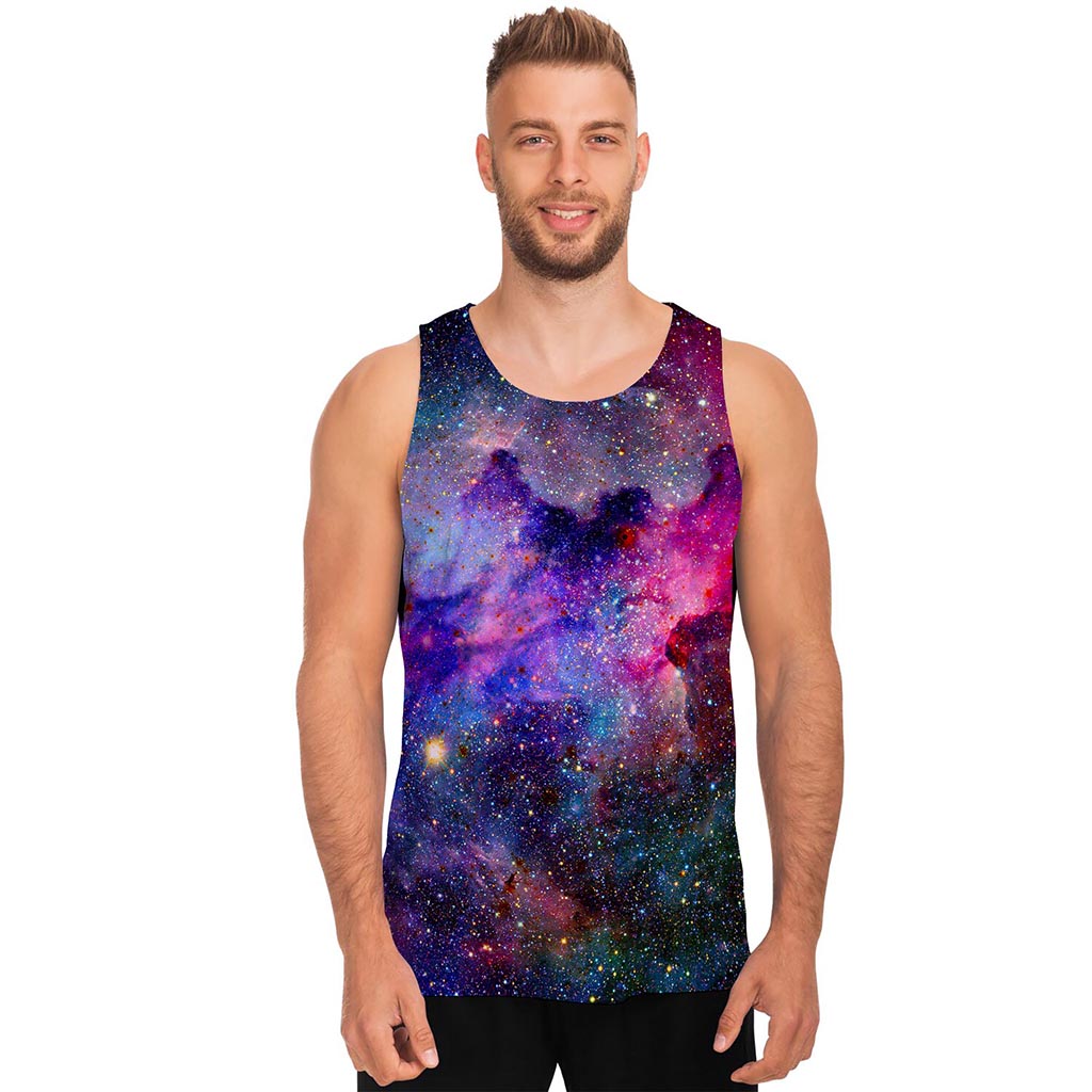 Colorful Nebula Galaxy Space Print Men's Tank Top