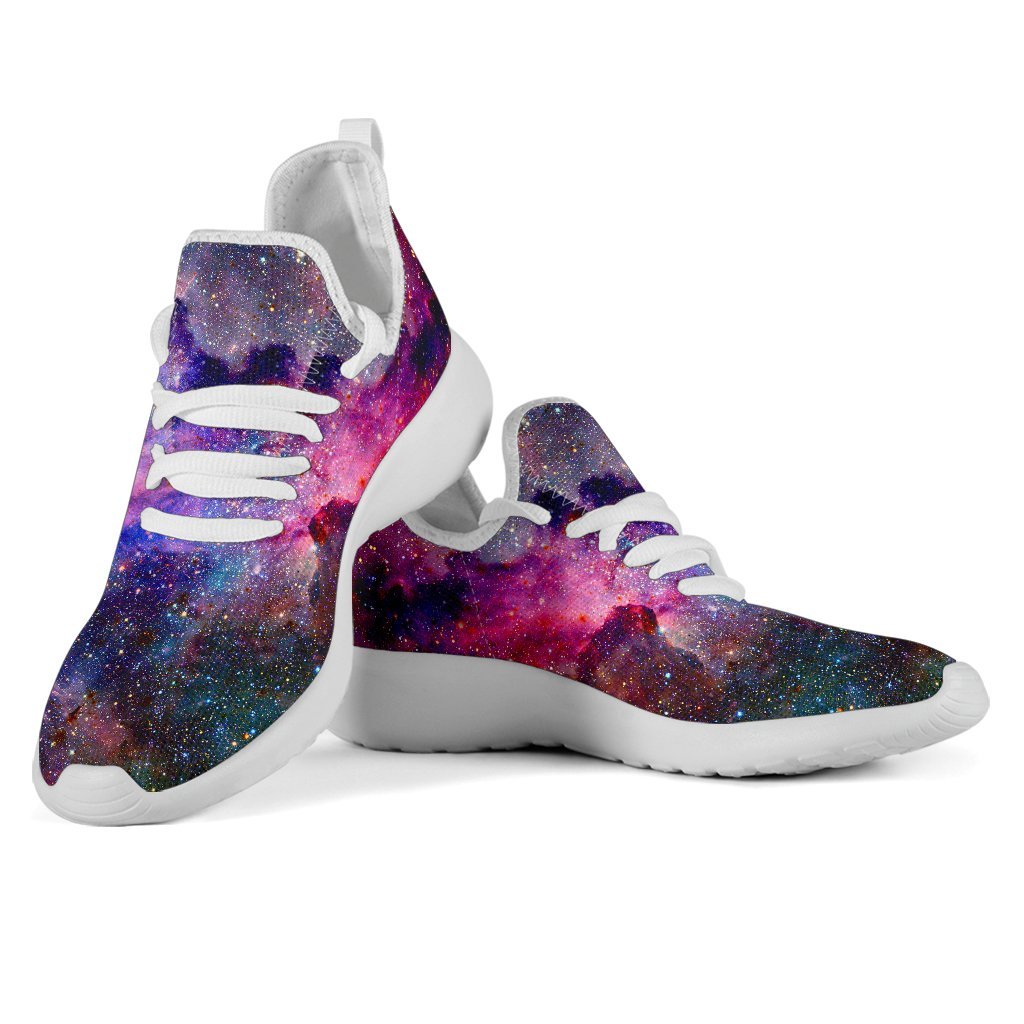 Colorful Nebula Galaxy Space Print Mesh Knit Shoes GearFrost