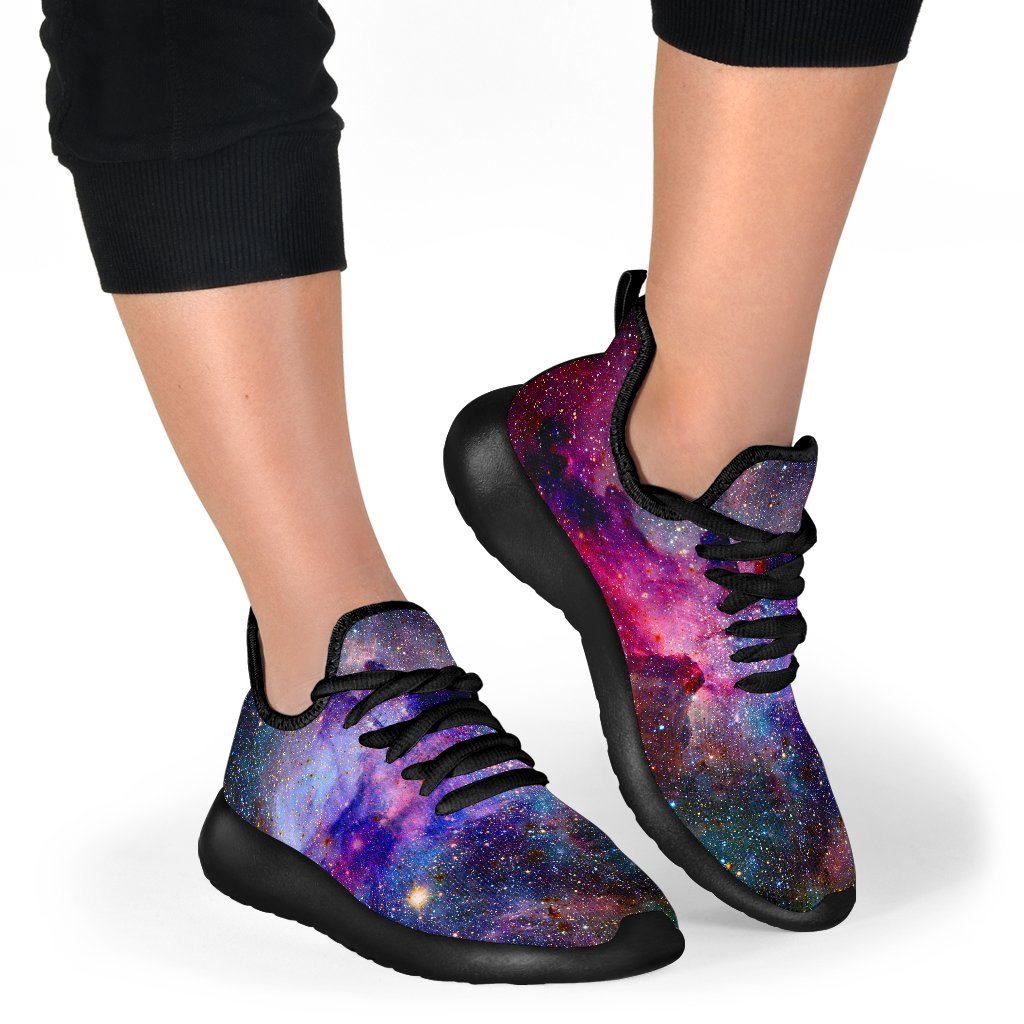 Colorful Nebula Galaxy Space Print Mesh Knit Shoes GearFrost