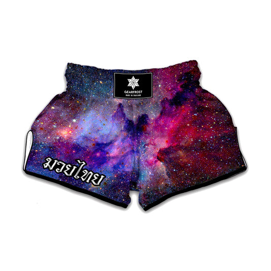 Colorful Nebula Galaxy Space Print Muay Thai Boxing Shorts