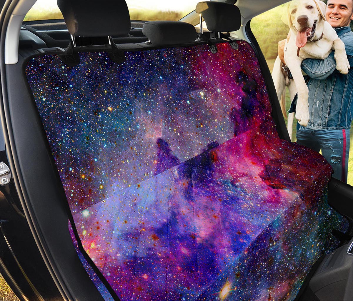 Colorful Nebula Galaxy Space Print Pet Car Back Seat Cover
