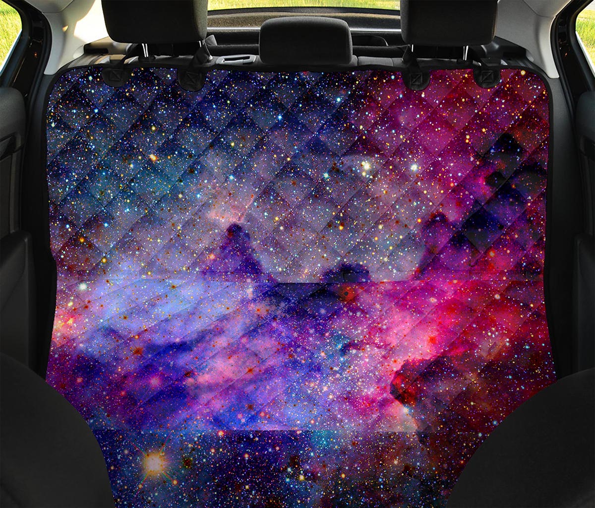 Colorful Nebula Galaxy Space Print Pet Car Back Seat Cover