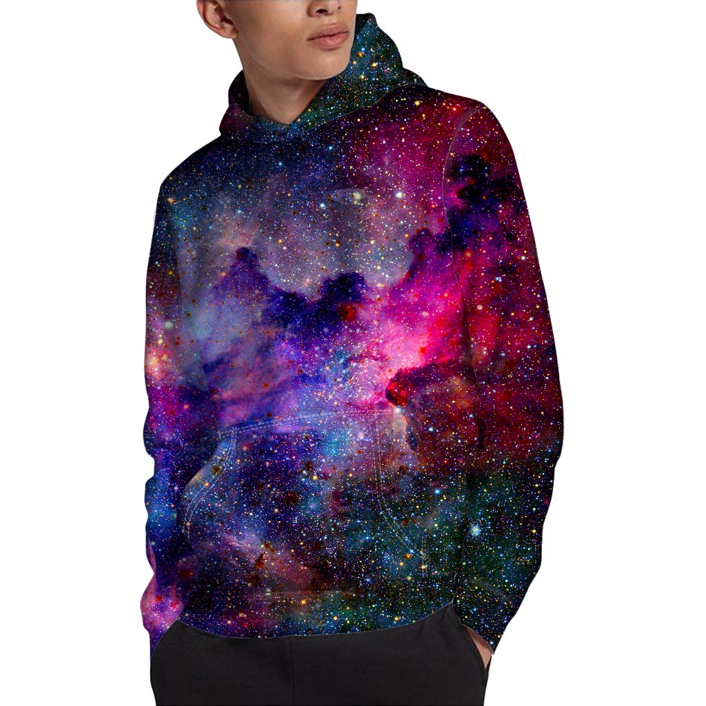 Colorful Nebula Galaxy Space Print Pullover Hoodie