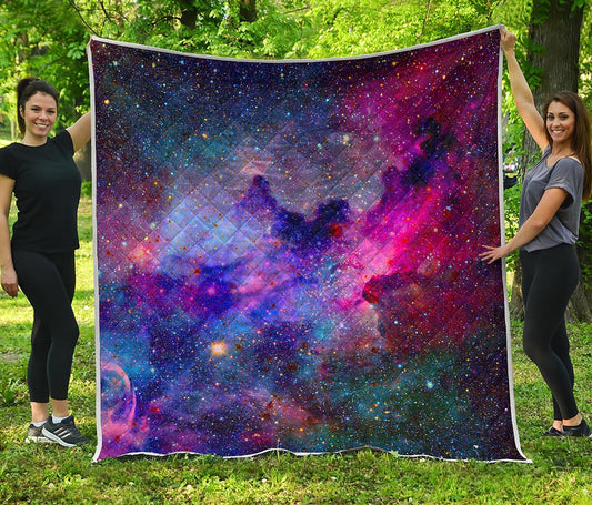 Colorful Nebula Galaxy Space Print Quilt