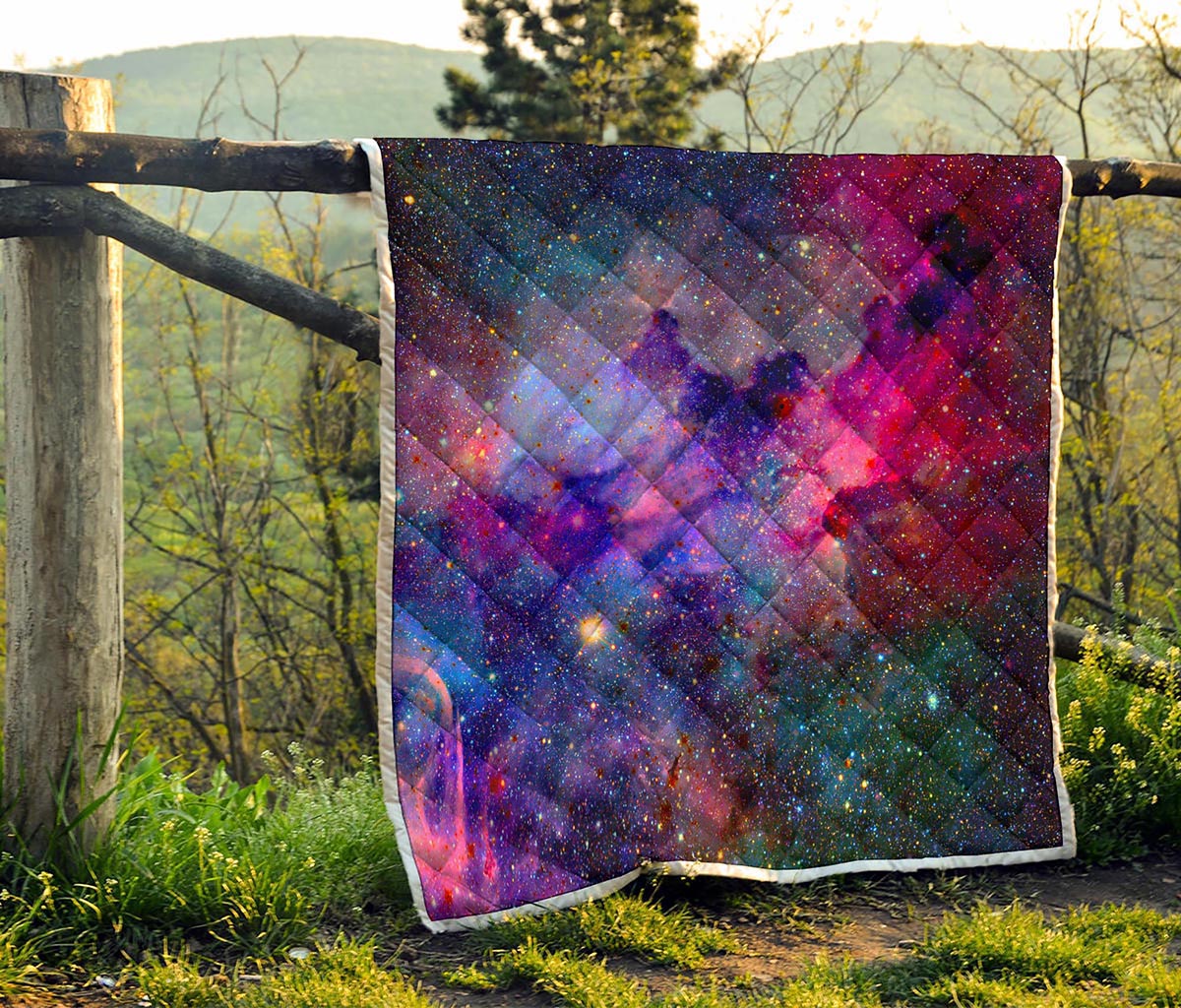 Colorful Nebula Galaxy Space Print Quilt