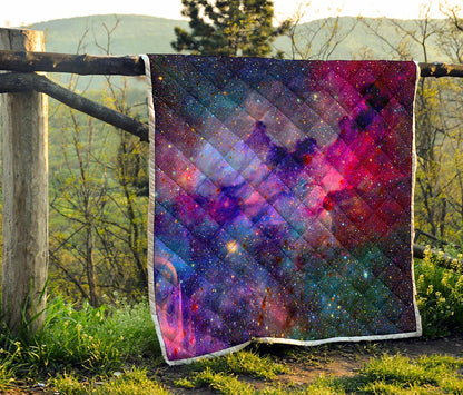 Colorful Nebula Galaxy Space Print Quilt