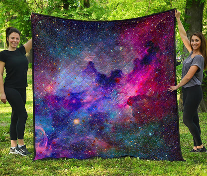 Colorful Nebula Galaxy Space Print Quilt