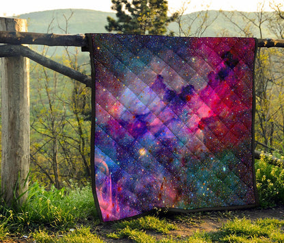 Colorful Nebula Galaxy Space Print Quilt