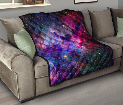 Colorful Nebula Galaxy Space Print Quilt