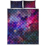 Colorful Nebula Galaxy Space Print Quilt Bed Set