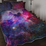 Colorful Nebula Galaxy Space Print Quilt Bed Set