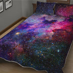 Colorful Nebula Galaxy Space Print Quilt Bed Set