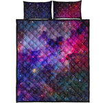 Colorful Nebula Galaxy Space Print Quilt Bed Set