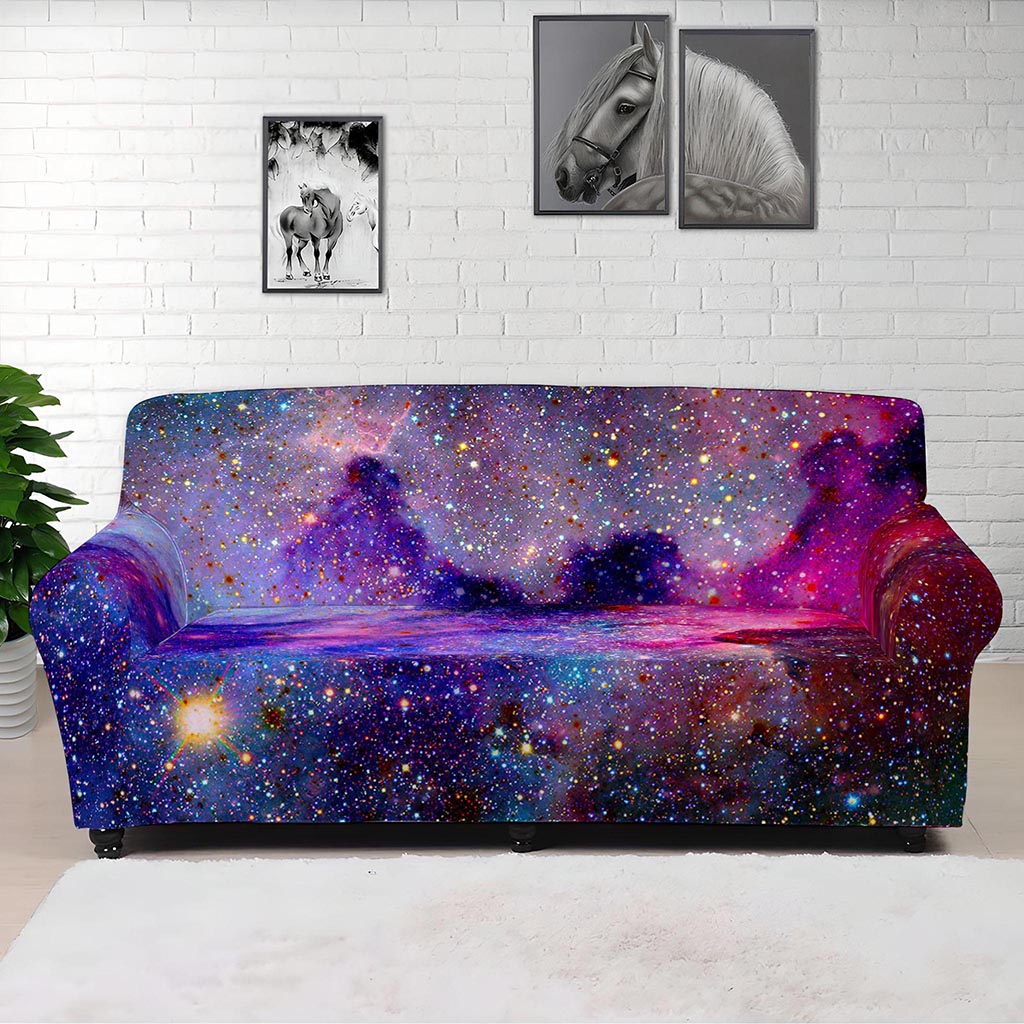 Colorful Nebula Galaxy Space Print Sofa Cover