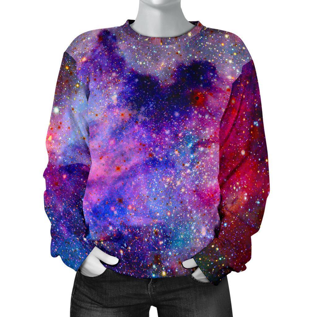 Colorful Nebula Galaxy Space Print Women's Crewneck Sweatshirt GearFrost