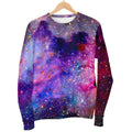 Colorful Nebula Galaxy Space Print Women's Crewneck Sweatshirt
