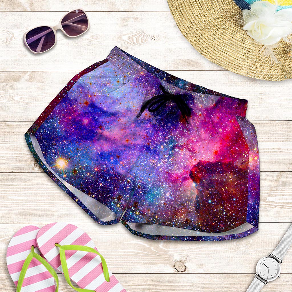 Colorful Nebula Galaxy Space Print Women's Shorts