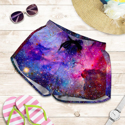 Colorful Nebula Galaxy Space Print Women's Shorts