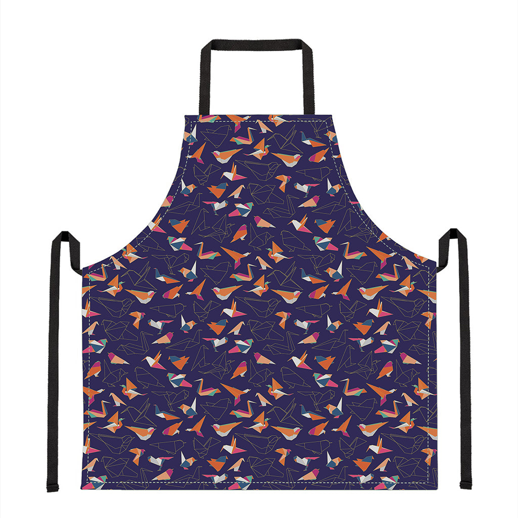 Colorful Origami Bird Pattern Print Apron