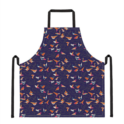 Colorful Origami Bird Pattern Print Apron