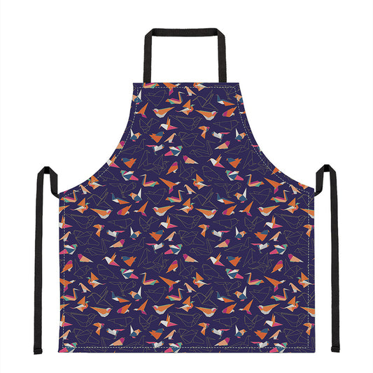 Colorful Origami Bird Pattern Print Apron