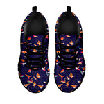 Colorful Origami Bird Pattern Print Black Sneakers