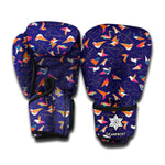 Colorful Origami Bird Pattern Print Boxing Gloves