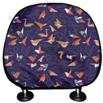 Colorful Origami Bird Pattern Print Car Headrest Covers