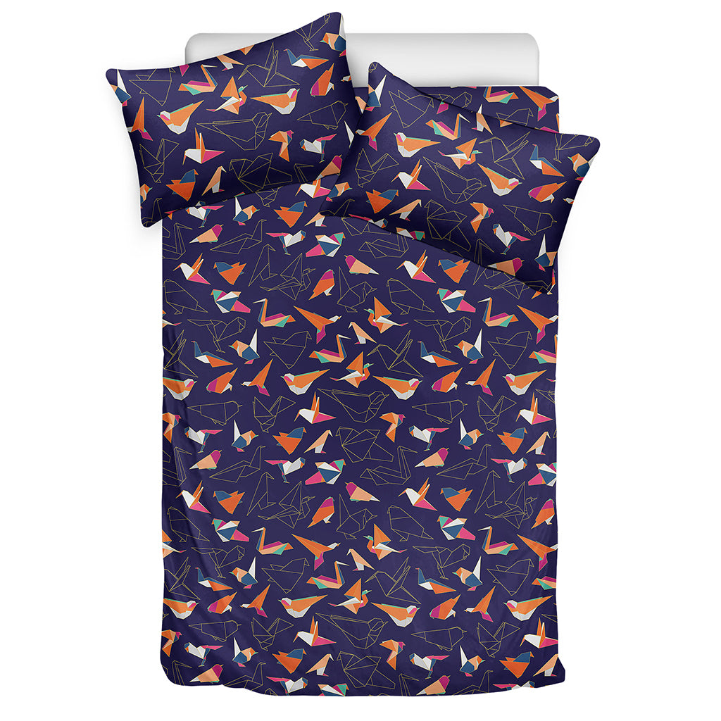 Colorful Origami Bird Pattern Print Duvet Cover Bedding Set
