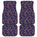 Colorful Origami Bird Pattern Print Front and Back Car Floor Mats
