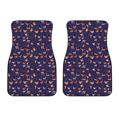 Colorful Origami Bird Pattern Print Front Car Floor Mats