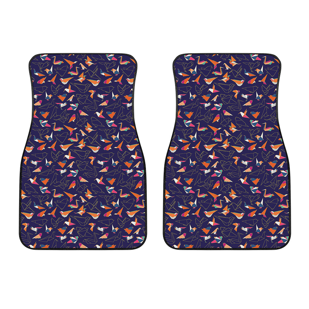 Colorful Origami Bird Pattern Print Front Car Floor Mats