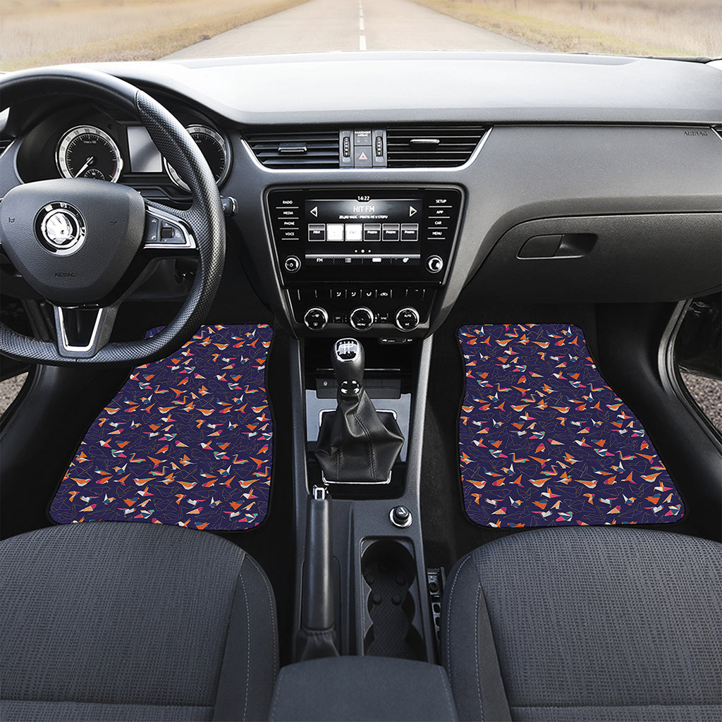 Colorful Origami Bird Pattern Print Front Car Floor Mats