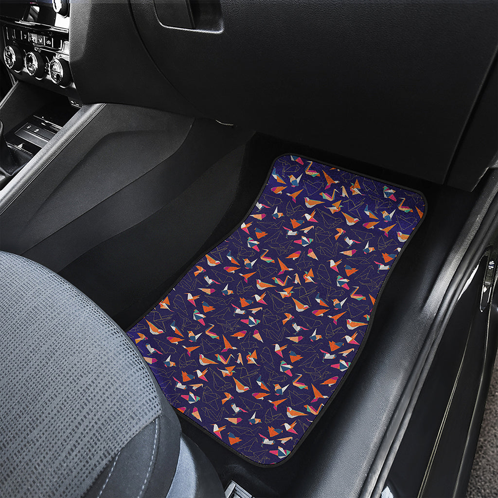 Colorful Origami Bird Pattern Print Front Car Floor Mats