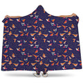 Colorful Origami Bird Pattern Print Hooded Blanket