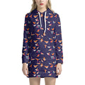 Colorful Origami Bird Pattern Print Pullover Hoodie Dress