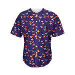 Colorful Origami Bird Pattern Print Men's Baseball Jersey
