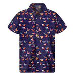 Colorful Origami Bird Pattern Print Men's Short Sleeve Shirt