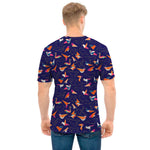 Colorful Origami Bird Pattern Print Men's T-Shirt