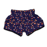 Colorful Origami Bird Pattern Print Muay Thai Boxing Shorts