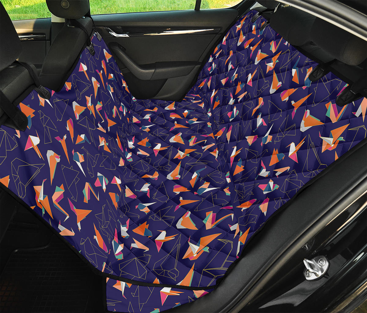 Colorful Origami Bird Pattern Print Pet Car Back Seat Cover