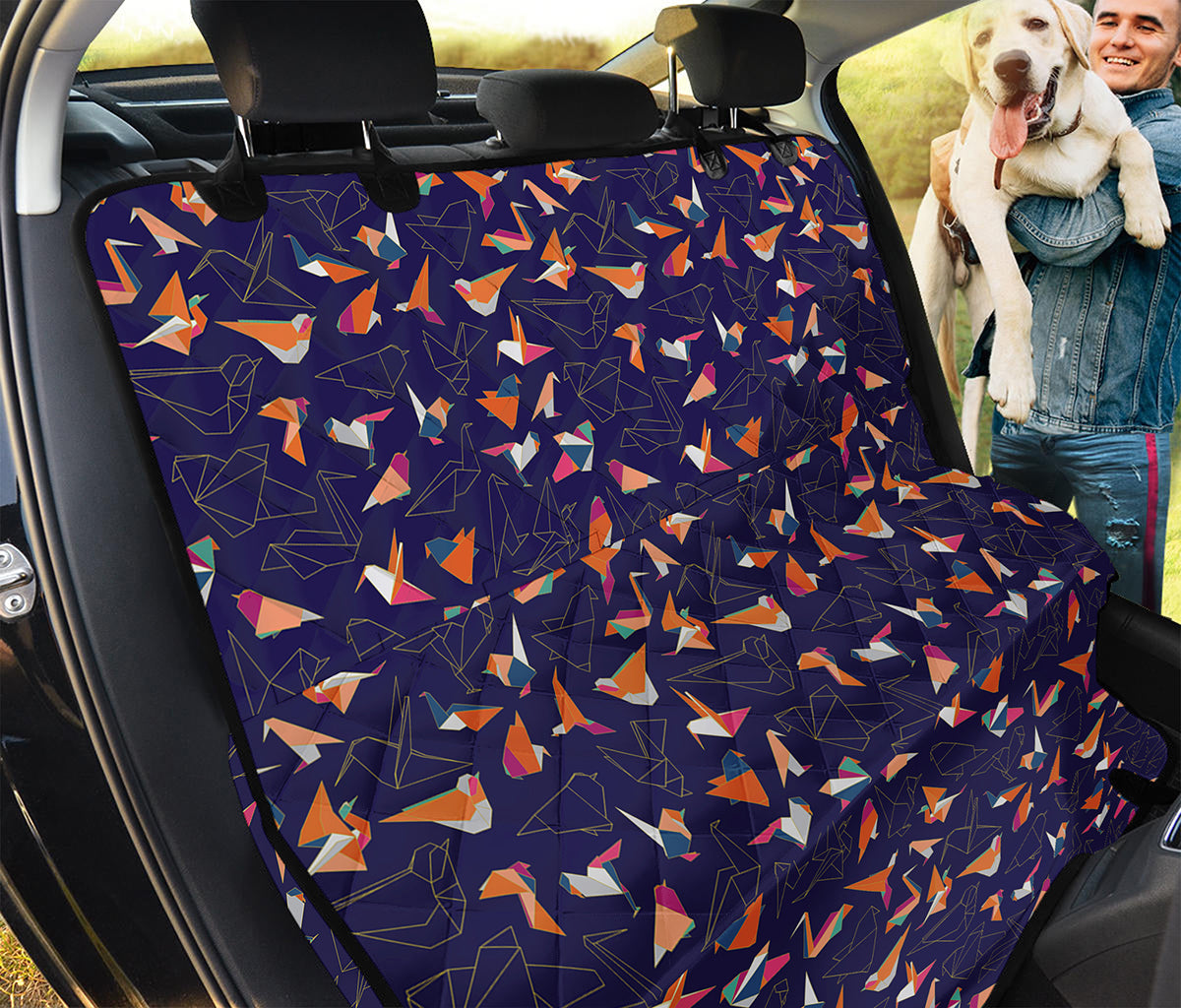 Colorful Origami Bird Pattern Print Pet Car Back Seat Cover