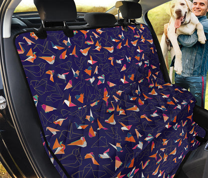 Colorful Origami Bird Pattern Print Pet Car Back Seat Cover