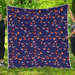 Colorful Origami Bird Pattern Print Quilt