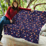Colorful Origami Bird Pattern Print Quilt
