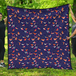 Colorful Origami Bird Pattern Print Quilt