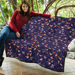 Colorful Origami Bird Pattern Print Quilt