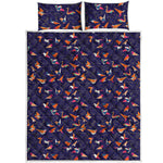 Colorful Origami Bird Pattern Print Quilt Bed Set